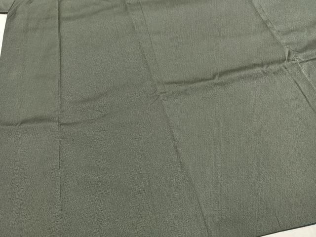 平和屋着物●男性　お召　アンサンブル　着物：青鈍色　羽織：岩井茶色　高島屋扱い　正絹　逸品　AABI8960fy