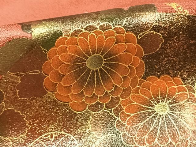 平和屋着物●漆工芸作家 金森一博 訪問着 扇面花文 暈し染め 金彩 正絹 逸品 AABI8966fy