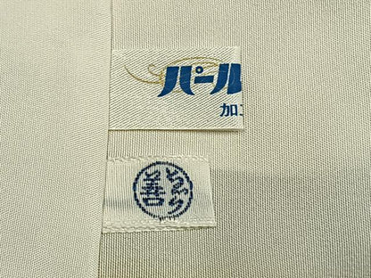 平和屋着物●上質な小紋 絞り 草花文 黒地 金彩 ゑり善扱い 正絹 逸品 AABI8969fy