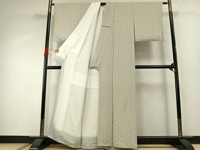 平和屋着物●松岡姫 小紋 麻の葉文様 伊と幸 反端付き 正絹 逸品 AABI8972fy