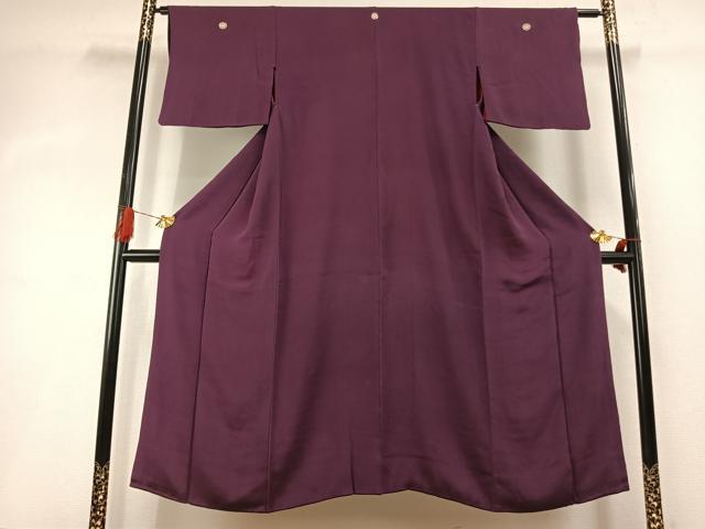 平和屋着物●アンティーク 大正ロマン 色無地 蒲葡色 正絹 逸品 AABI8974fy