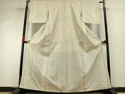 平和屋着物●本場大島紬 白大島 カタス9マルキ 花間道 正絹 逸品 AABI8976fy