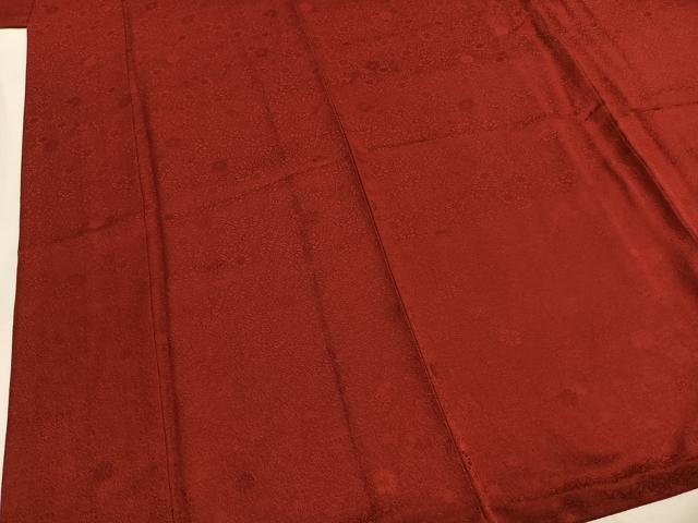 平和屋着物●豪華振袖　色無地　草花地紋　紅海老茶色　やまと誂製　ロング丈　正絹　逸品　AABI8983fy