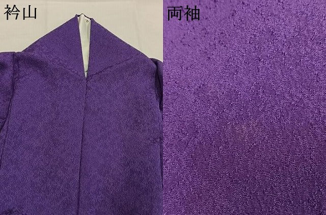 平和屋着物●豪華振袖　色無地　青紫色　正絹　逸品　AABI8984fy