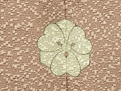 平和屋着物●京加賀友禅　百貫達雄　色無地　霞地紋　灰桜色　正絹　逸品　AABI8987fy