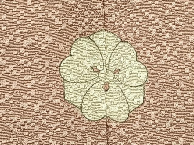 平和屋着物●京加賀友禅　百貫達雄　色無地　霞地紋　灰桜色　正絹　逸品　AABI8987fy