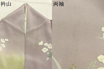 平和屋着物●訪問着　友禅　作家物　草花文　暈し染め　正絹　逸品　AABI8991fy