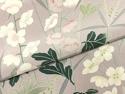 平和屋着物●訪問着　友禅　作家物　草花文　暈し染め　正絹　逸品　AABI8991fy