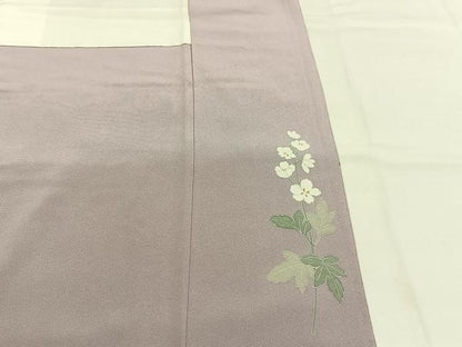 平和屋着物●訪問着　友禅　作家物　草花文　暈し染め　正絹　逸品　AABI8991fy