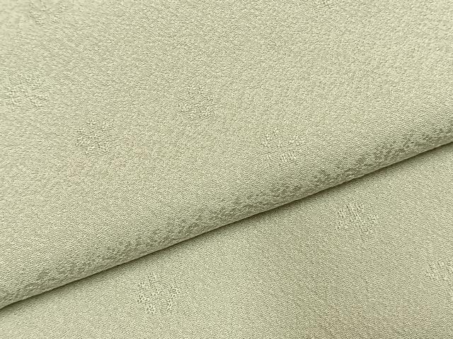 平和屋着物●上質な色無地　舞花地紋　白緑色　正絹　逸品　AABI8992fy
