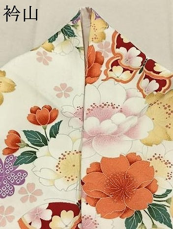 平和屋着物●小振袖　二尺袖　花蝶文　AABI8996fy