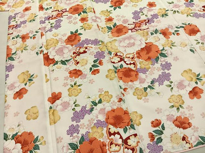 平和屋着物●小振袖　二尺袖　花蝶文　AABI8996fy