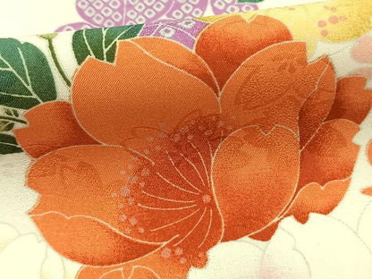 平和屋着物●小振袖　二尺袖　花蝶文　AABI8996fy