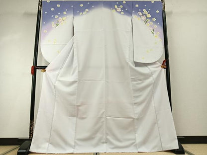 平和屋着物●小振袖　二尺袖　草花文　暈し染め　金彩　AABI8997fy