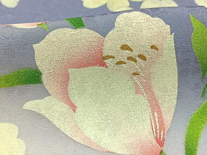 平和屋着物●小振袖　二尺袖　草花文　暈し染め　金彩　AABI8997fy
