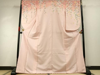 平和屋着物●小振袖　二尺袖　草花文　暈し染め　AABI8999fy