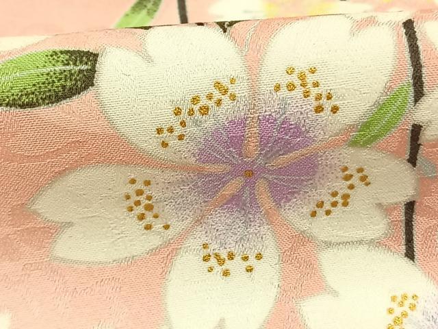 平和屋着物●小振袖　二尺袖　草花文　暈し染め　AABI8999fy