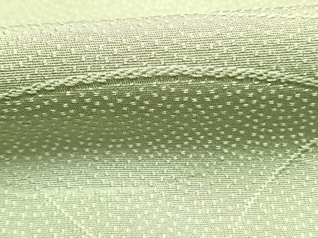 平和屋着物●上質な色無地　芝地紋　山葵色　正絹　逸品　未使用　AABI9001fy