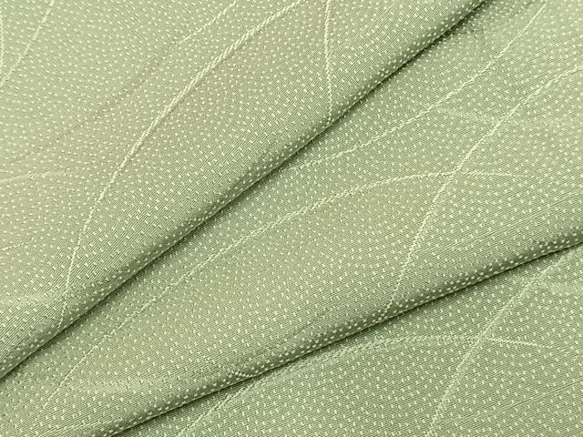 平和屋着物●上質な色無地　芝地紋　山葵色　正絹　逸品　未使用　AABI9001fy