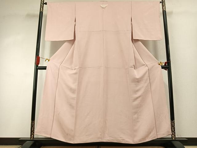 平和屋着物●上質な色無地　飛鳥地紋　洗柿色　正絹　逸品　AABI9002fy