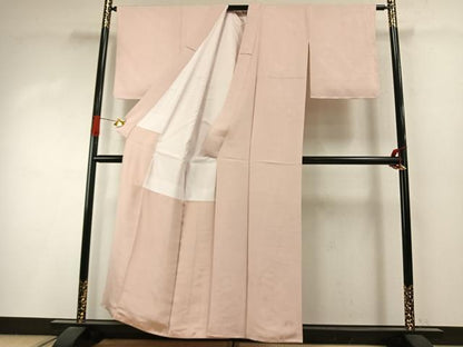 平和屋着物●上質な色無地　飛鳥地紋　洗柿色　正絹　逸品　AABI9002fy