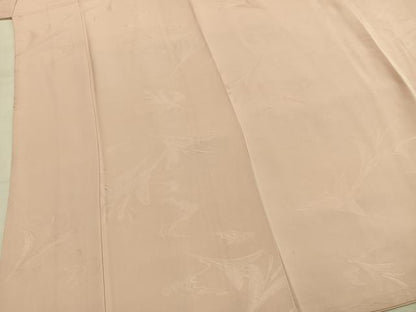 平和屋着物●上質な色無地　飛鳥地紋　洗柿色　正絹　逸品　AABI9002fy