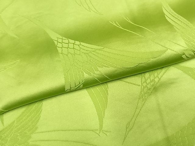 平和屋着物●豪華振袖　色無地　飛鳥地紋　若苗色　正絹　逸品　AABI9004fy