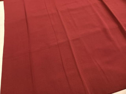 平和屋着物●豪華振袖　色無地　小豆色　正絹　逸品　AABI9008fy