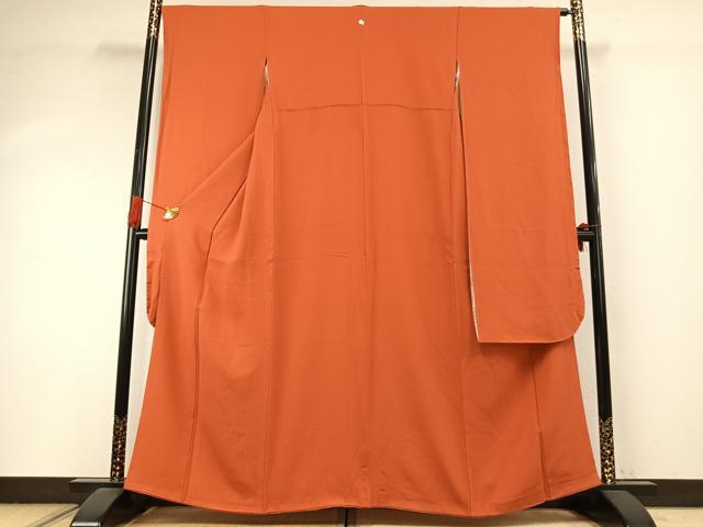 平和屋着物●豪華振袖　色無地　丹色　正絹　逸品　未使用　AABI9013fy