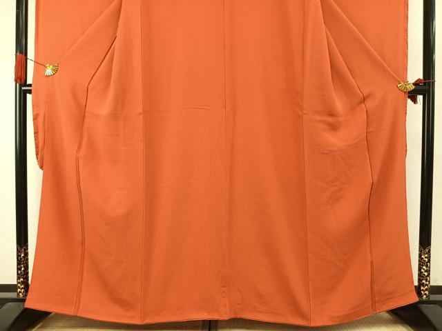 平和屋着物●豪華振袖　色無地　丹色　正絹　逸品　未使用　AABI9013fy
