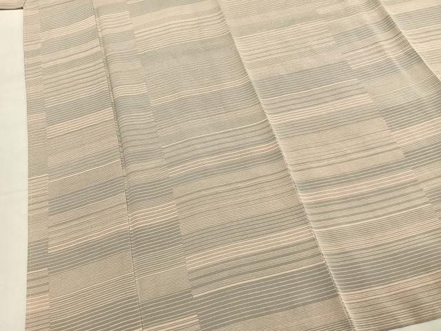 平和屋着物●上質な小紋　横段文　浜ちりめん　反端付き　正絹　逸品　未使用　AABI9015fy