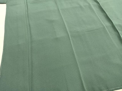 平和屋着物●上質な色無地　薄青色　浜ちりめん　反端付き　正絹　逸品　未使用　AABI9016fy