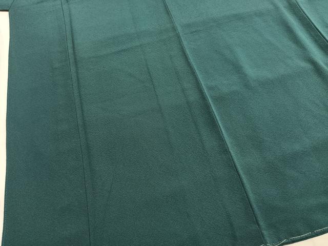 平和屋着物●上質な色無地　青碧色　浜ちりめん　反端付き　正絹　逸品　未使用　AABI9017fy