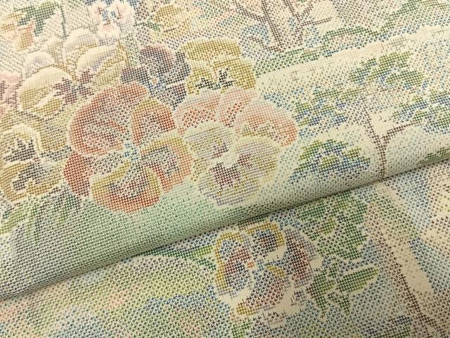 平和屋着物●都喜ヱ門 本場大島紬 白大島 カタス9マルキ 藤白泥染め 手織 菫色の幻想 藤絹織物謹製 証紙付き 正絹 逸品 AABI9021fy