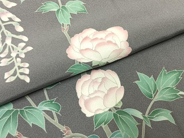 平和屋着物●訪問着　友禅　作家物　枝花文　正絹　逸品　AABI9024fy