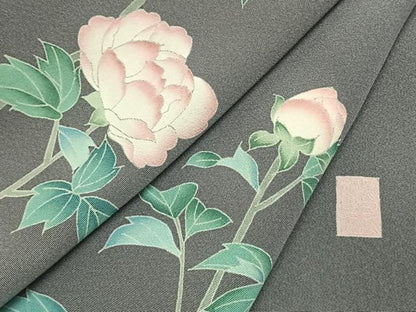 平和屋着物●訪問着　友禅　作家物　枝花文　正絹　逸品　AABI9024fy