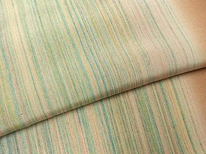 平和屋着物●長襦袢　無双仕立て　作家物　縞　伊豆つばき染　正絹　逸品　AABI9025fy