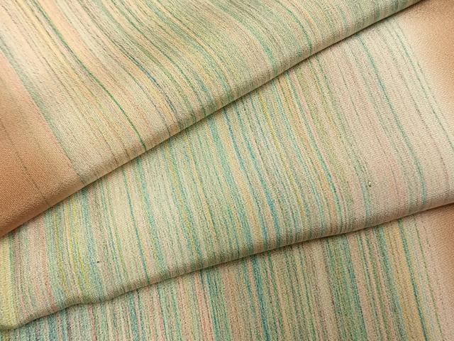 平和屋着物●長襦袢　無双仕立て　作家物　縞　伊豆つばき染　正絹　逸品　AABI9025fy