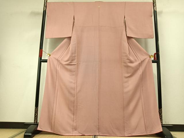 平和屋着物●小紋師　高津良治　江戸小紋　万筋　赤色×白色　正絹　逸品　AABI9030fy