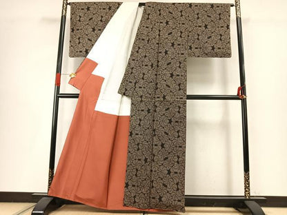 平和屋着物●本場大島紬　一元7マルキ　花尽くし　正絹　逸品　未使用　AABI9032fy