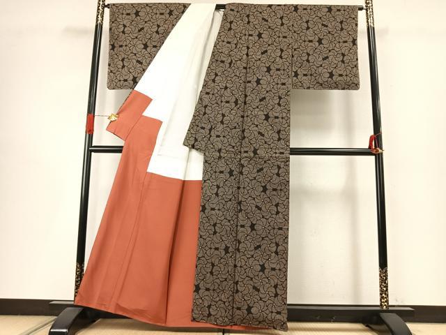 平和屋着物●本場大島紬　一元7マルキ　花尽くし　正絹　逸品　未使用　AABI9032fy