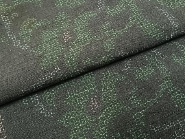 平和屋着物●結城紬　80亀甲　花唐草文　正絹　逸品　AABI9037fy
