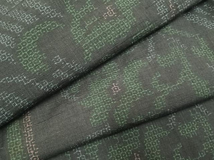 平和屋着物●結城紬　80亀甲　花唐草文　正絹　逸品　AABI9037fy