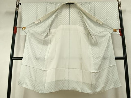 平和屋着物●長襦袢　無双仕立て　作家物　市松地紋　正絹　逸品　AABI9038fy