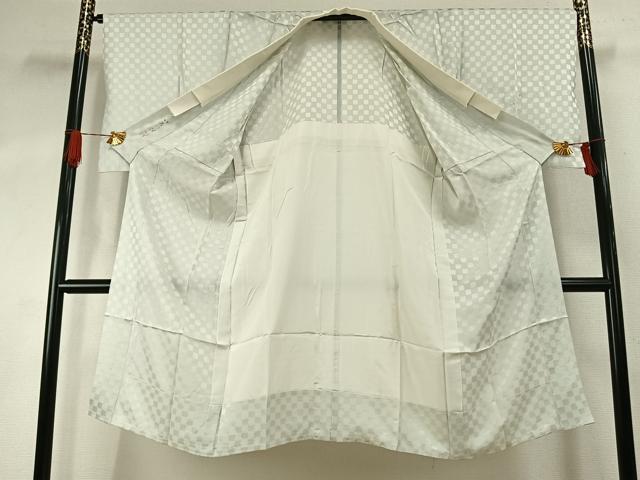 平和屋着物●長襦袢　無双仕立て　作家物　市松地紋　正絹　逸品　AABI9038fy