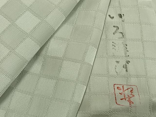 平和屋着物●長襦袢　無双仕立て　作家物　市松地紋　正絹　逸品　AABI9038fy