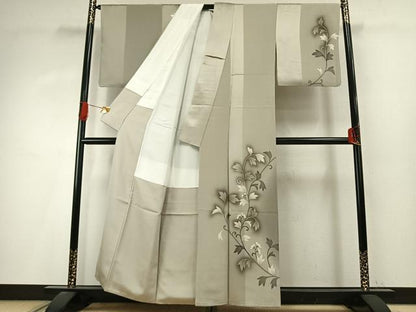 平和屋着物●京都の名門ブランド　銀花仙　訪問着　花唐草文　暈し染め　正絹　逸品　AABI9039fy