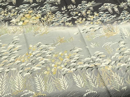 平和屋着物●訪問着　友禅　駒刺繍　松竹梅　暈し染め　金彩　正絹　逸品　AABI9043fy