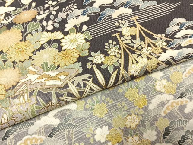 平和屋着物●訪問着　友禅　駒刺繍　松竹梅　暈し染め　金彩　正絹　逸品　AABI9043fy
