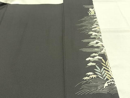平和屋着物●訪問着　友禅　駒刺繍　松竹梅　暈し染め　金彩　正絹　逸品　AABI9043fy